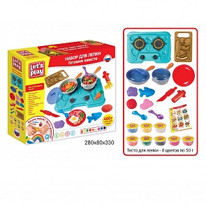 Набор для лепки - Готовим вместе, 33 см., 8 цветов теста и аксессуары (Let`s play, 36742)